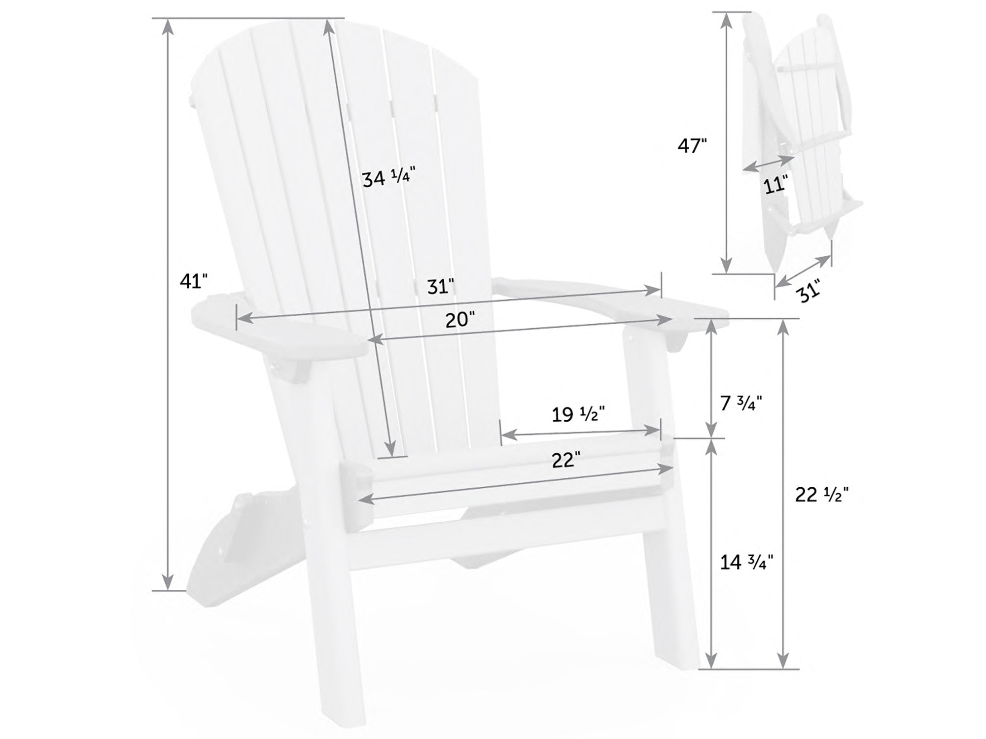 SeaAira Adirondack Folding Chair
